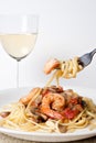 Shrimp Scampi with Pasta Royalty Free Stock Photo