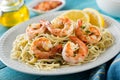 Shrimp Scampi with Spaghetti Royalty Free Stock Photo