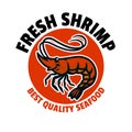 Shrimp Seafood Badge Logo