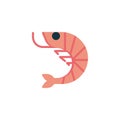 Shrimp seafood flat icon