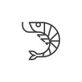 Shrimp seafood line icon