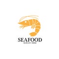 shrimp seafood logo vector icon, lobster animal, classic retro design Royalty Free Stock Photo