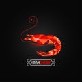 Shrimp seafood poly design background