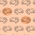 Shrimp seamless pattern on pink background . Sea Food Concept. Vector Royalty Free Stock Photo