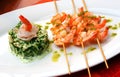 Shrimp skewers meal