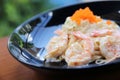 Shrimp spaghetti with white sacue Royalty Free Stock Photo