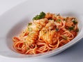 Shrimp and squid spaghetti