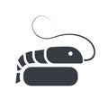 Shrimp sushi black vector flat design icon