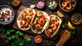 Shrimp tacos with homemade salsa, Generative AI