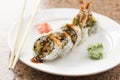 Shrimp Tempura Avocado Sushi Roll Royalty Free Stock Photo