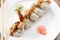 Shrimp Tempura Avocado Sushi Roll Royalty Free Stock Photo