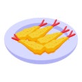 Shrimp tempura icon isometric vector. Fried chicken Royalty Free Stock Photo