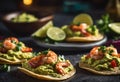 Shrimp tostadas, a popular Mexican dish. Royalty Free Stock Photo