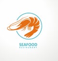 Shrimp vector logo graphic illustration
