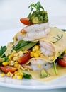 Shrimp and vegetable lasagna Royalty Free Stock Photo