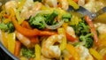 Shrimp and Vegetable Stir Fry Royalty Free Stock Photo