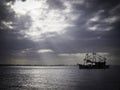 Shrimping Boat during cloudy day Royalty Free Stock Photo