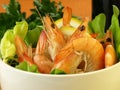 Shrimps in a healthy salad Royalty Free Stock Photo