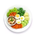 Shrimps Paste Chili Sauce Served Egg Fresh Vegetables Royalty Free Stock Photo