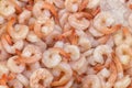 Shrimps peeled cooked. Seafood market in Israel