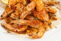 Shrimps prepared with garlic, chilli and white wine