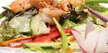 Shrimps on salad Royalty Free Stock Photo