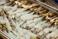 Shrimps on the spit Royalty Free Stock Photo