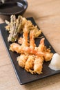 shrimps tempura (battered fried shrimps) with vegetable