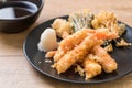 shrimps tempura (battered fried shrimps) with vegetable