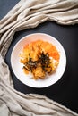 shrimps tempura rice bowl with shrimp egg and seaweed Royalty Free Stock Photo