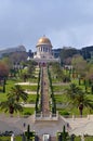 Shrine of the Bab and lower terraces at the Bahai World Center i