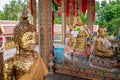 Shrine in buddhist temple at Damnoen Saduak Floating Market Royalty Free Stock Photo