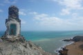 Shrine at the Cerro de Pilon de Azucar in between a beautiful landscape, La Guajira, Colombia Royalty Free Stock Photo