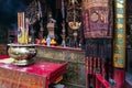 Shrine detail inside chinese a-ma temple in macau china Royalty Free Stock Photo