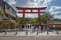 The shrine gate and approach inside Fushimi-inari shrine. Kyoto Japan Royalty Free Stock Photo