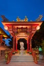 Shrine of Golden Gautama Buddha or Katyayana or Kasennen statue.