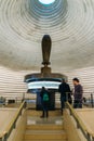 Shrine holding one of the Dead Sea Scrolls, displayed in Shrine of the Book at the Israel Museum, Jerusalem. Israel Royalty Free Stock Photo