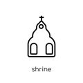 Shrine icon. Trendy modern flat linear vector Shrine icon on white background from thin line Religion collection Royalty Free Stock Photo