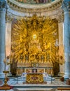 Shrine of the `Madonna del Portico` in the altar of the Church of Santa Maria in Portico in Campitelli in Rome, Italy. Royalty Free Stock Photo