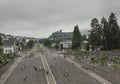 Shrine of Our Lady of Lourdes, place of pilgrimage in France, square for pilgrims