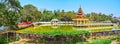 The shrine on the pond, Mya Tha Lyaung Buddha Temple, Bago, Myanmar