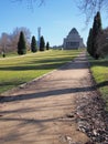 The Shrine of Remembrance seen from the south on a clear morning