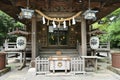 The shrine `Shirahata-jinja` where the Japanese warlord Yoshitsune Minamoto is enshrined. Royalty Free Stock Photo