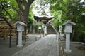 The shrine `Shirahata-jinja` where the Japanese warlord Yoshitsune Minamoto is enshrined. Royalty Free Stock Photo