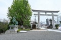 The shrine `Shirahata-jinja` where the Japanese warlord Yoshitsune Minamoto is enshrined.