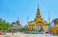 The shrines of Shwemawdaw Paya, Bago, Myanmar