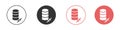 Shrink database icon Flat set in black and white color