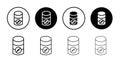 Shrink database icon thin line vector illustration