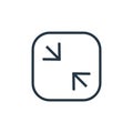 shrink icon vector from arrows concept. Thin line illustration of shrink editable stroke. shrink linear sign for use on web and
