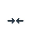 shrink icon vector from arrows concept. Thin line illustration of shrink editable stroke. shrink linear sign for use on web and